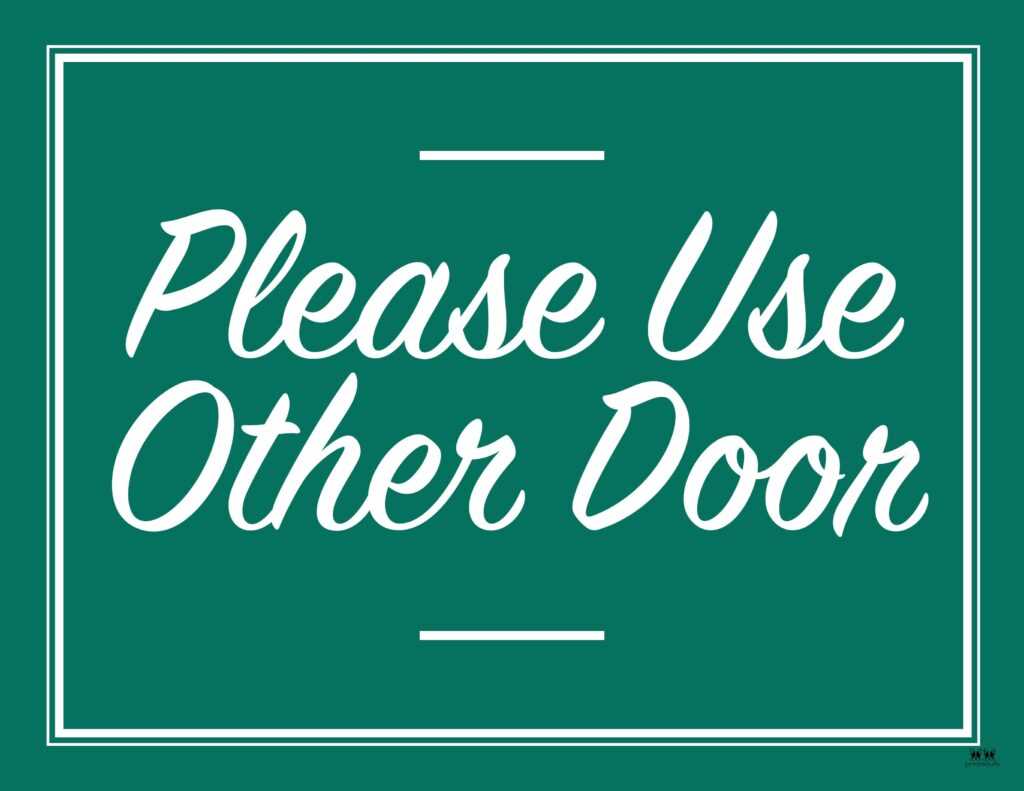printable please use other door sign