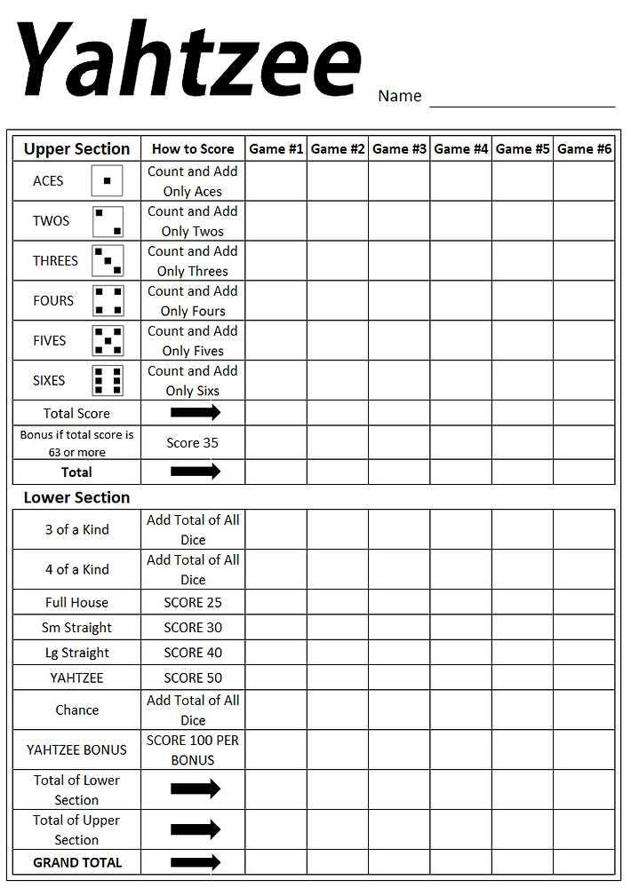 printable yahtzee score sheets printable yahtzee score sheets