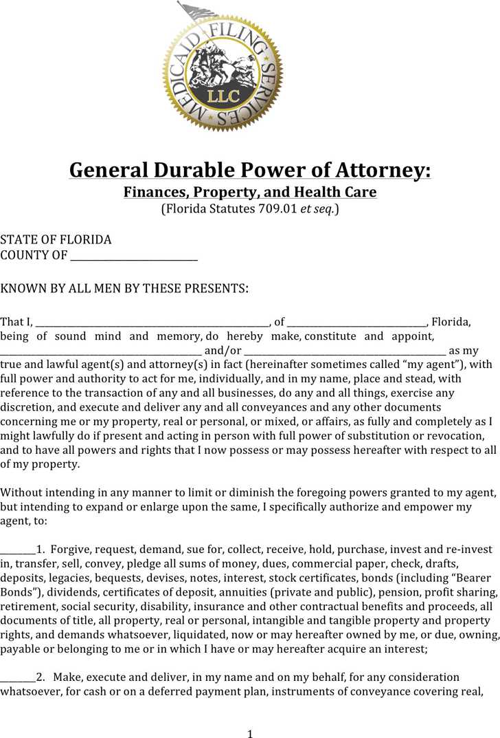 free printable power of attorney form florida free printable power of attorney form florida