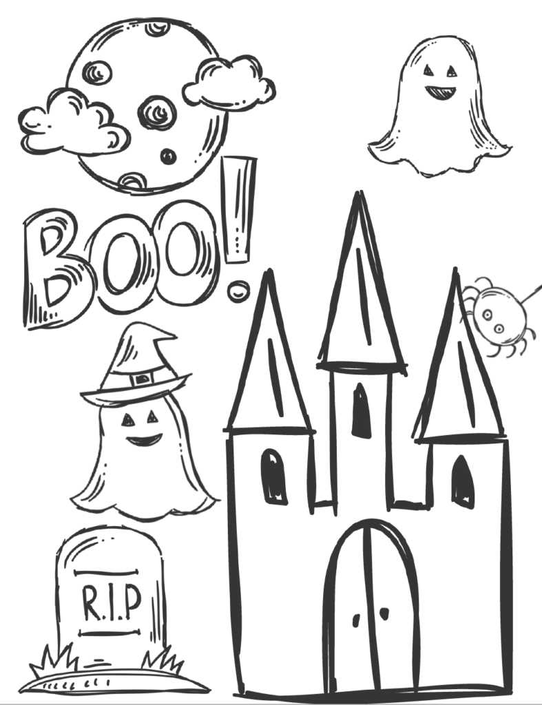 halloween colouring pages free printable