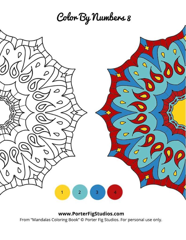 mandala color by number printable