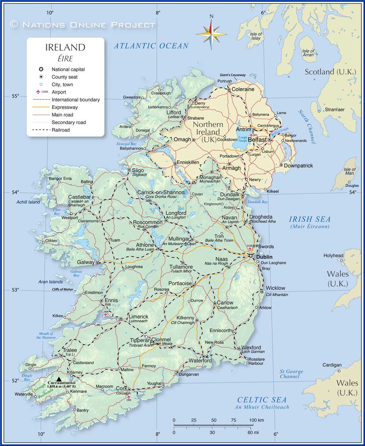 maps of ireland printable