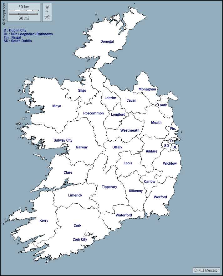 maps of ireland printable