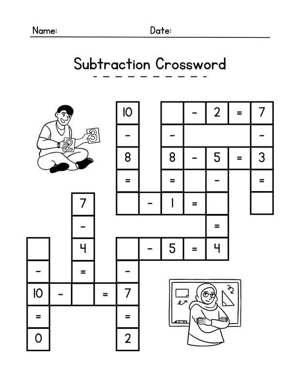 math crossword puzzles printable free