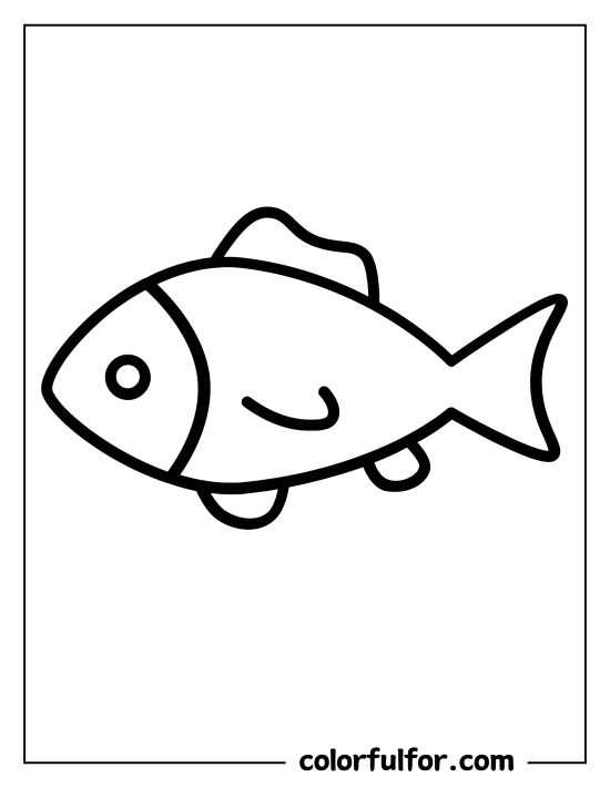 fish coloring page free printable