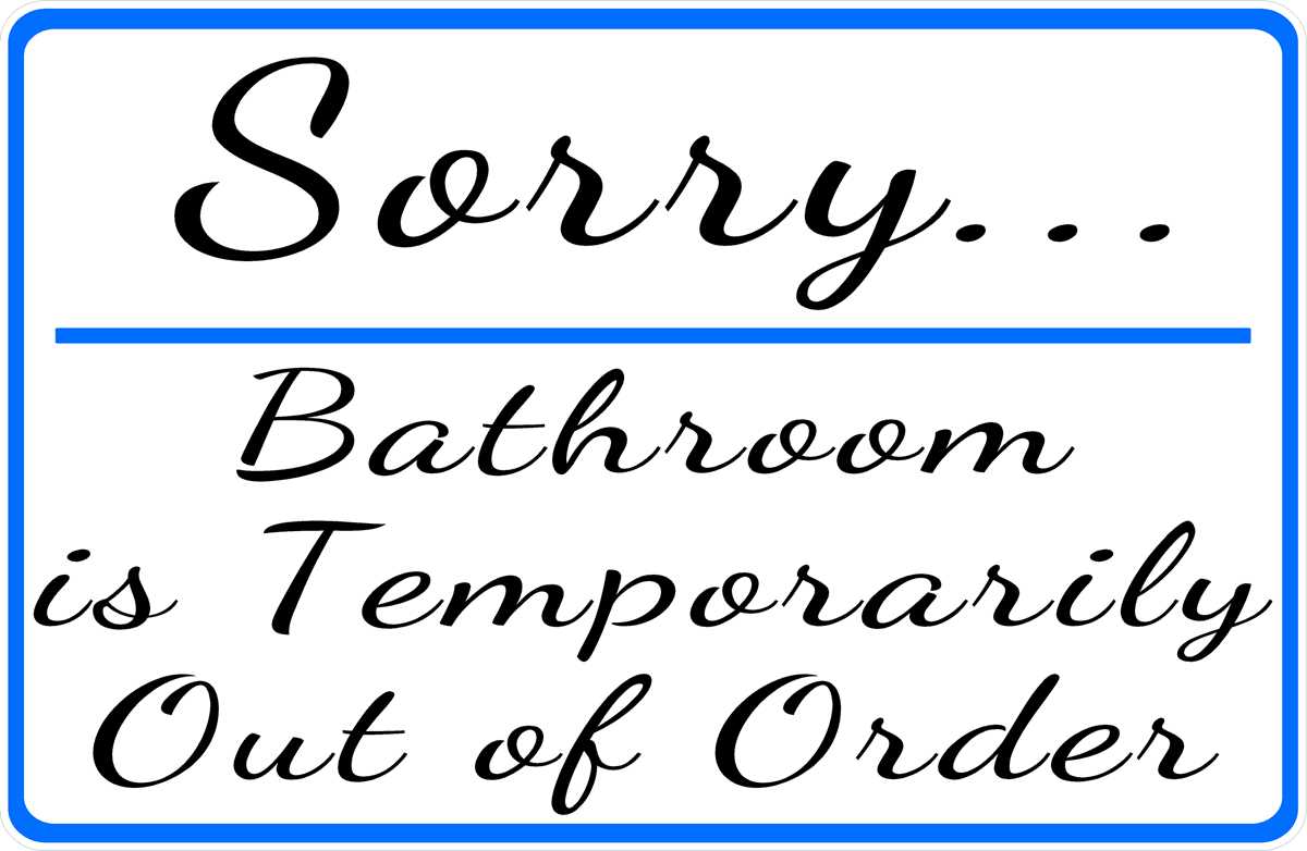 restroom out of order sign printable