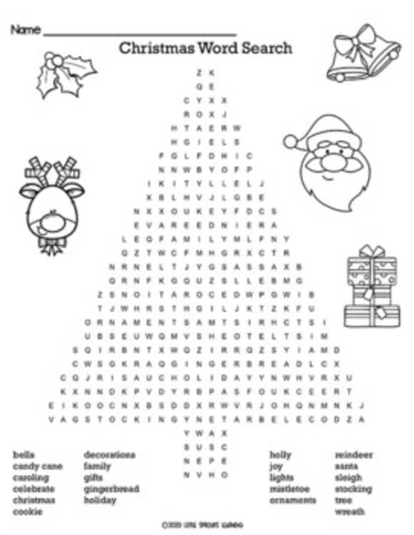 christmas word searches free printable