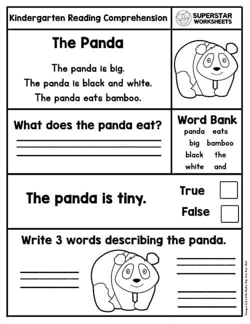 reading worksheets for kindergarten free printables