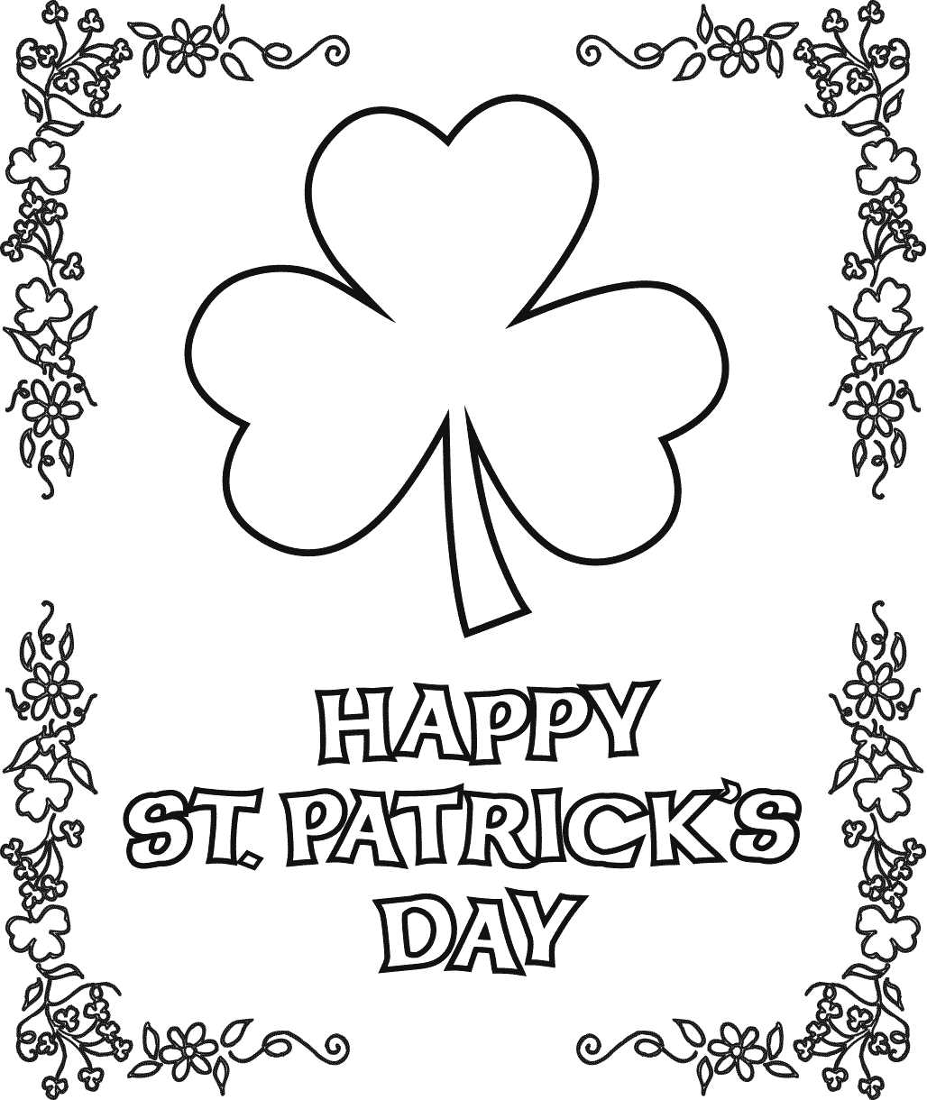 shamrock coloring pages printable shamrock coloring pages printable