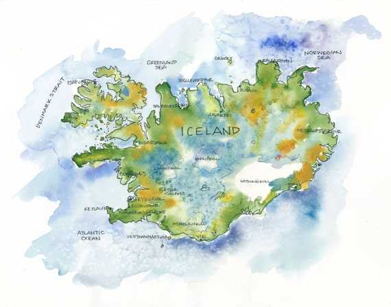 iceland printable map