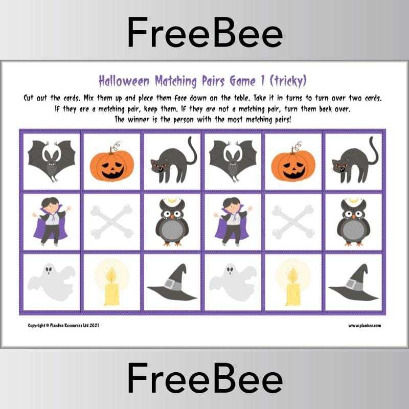 halloween matching game printable