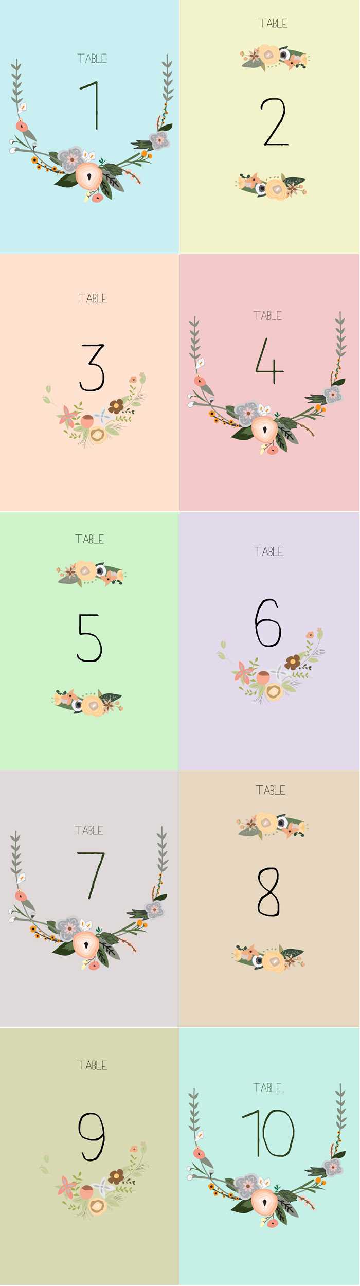 printable wedding table numbers printable wedding table numbers