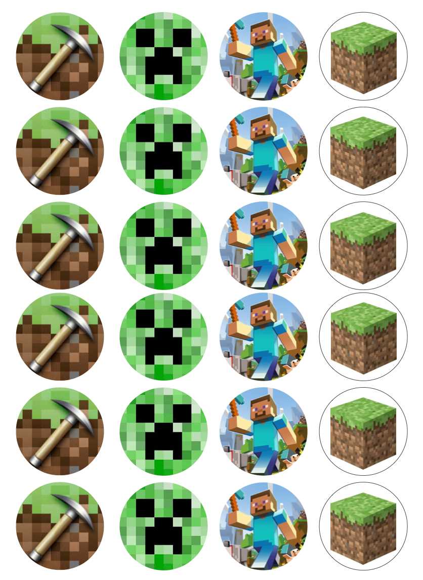 minecraft cupcake toppers printable minecraft cupcake toppers printable