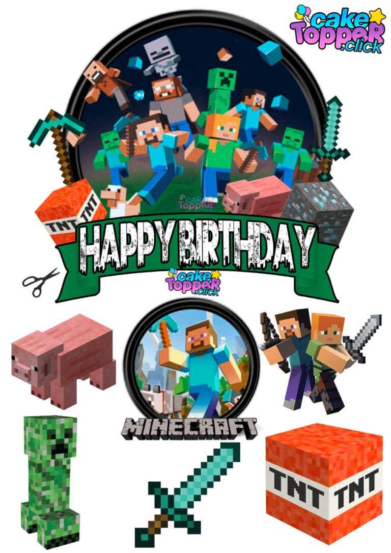 minecraft cupcake toppers printable minecraft cupcake toppers printable