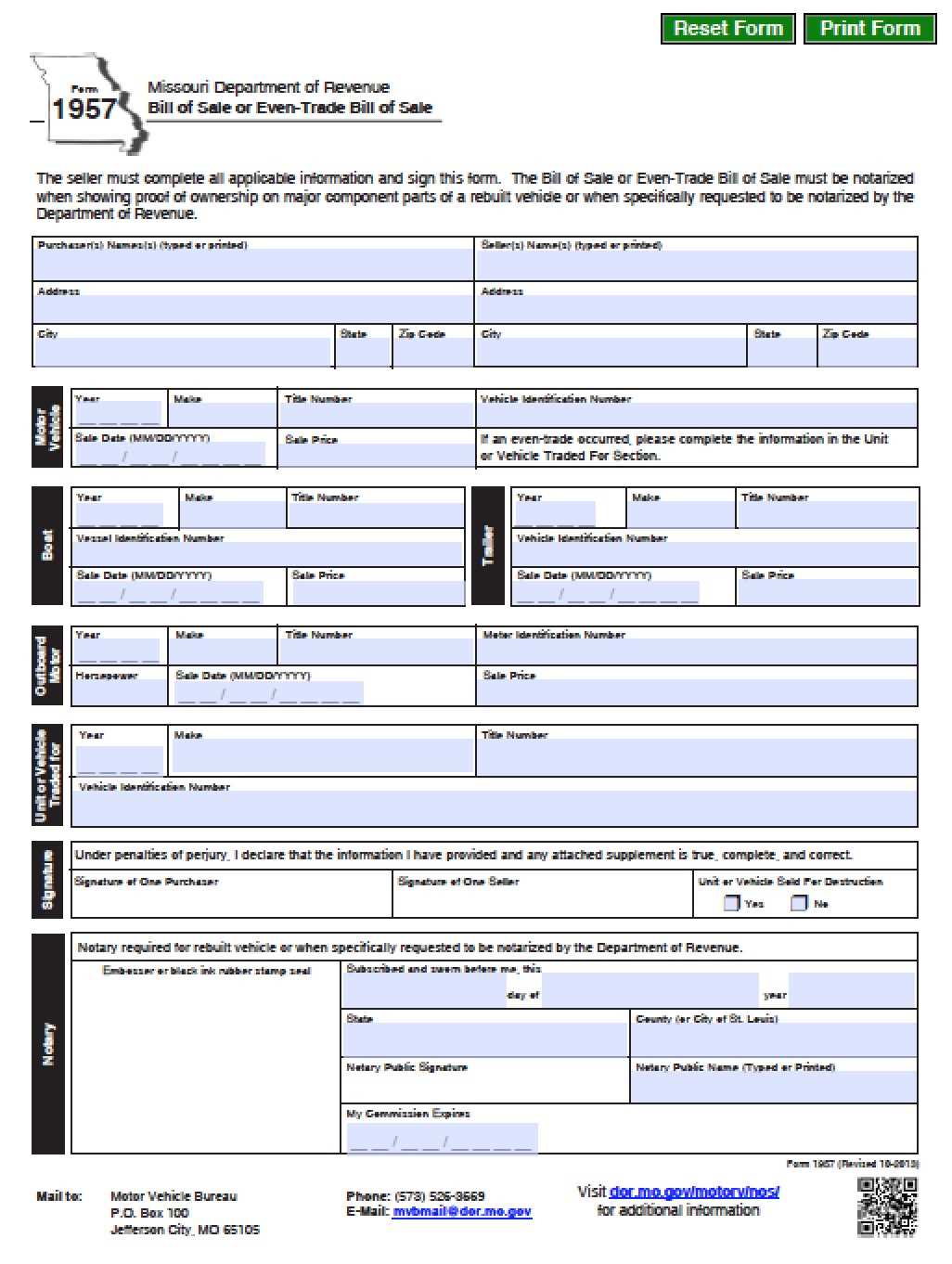 missouri bill of sale form 1957 printable missouri bill of sale form 1957 printable