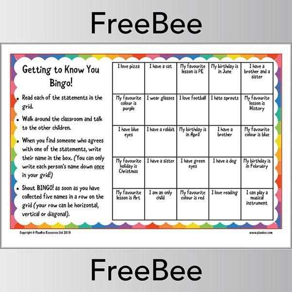 get to know you bingo free printable