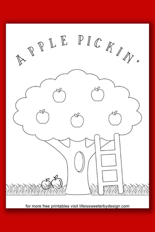 free printable apple coloring sheets