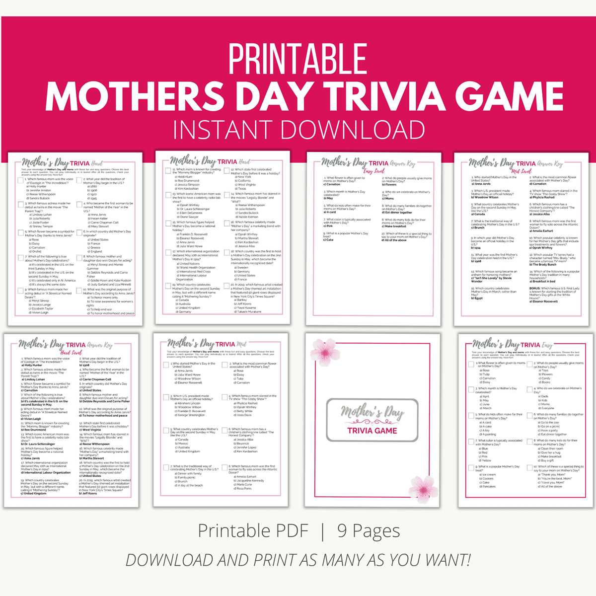 mothers day trivia questions and answers printable mothers day trivia questions and answers printable