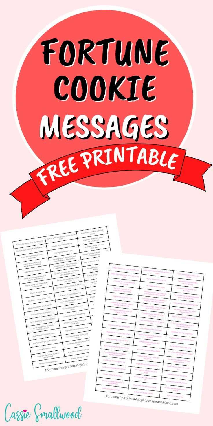 fortune cookie fortunes printable fortune cookie fortunes printable