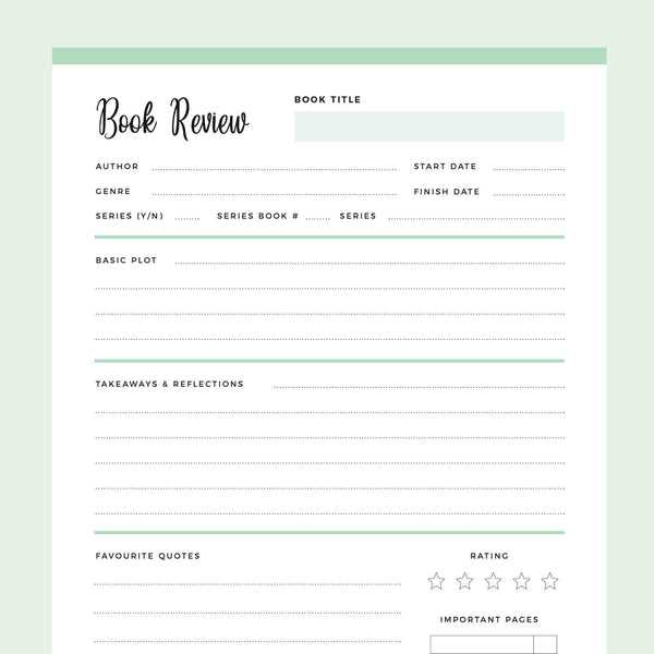 printable book report