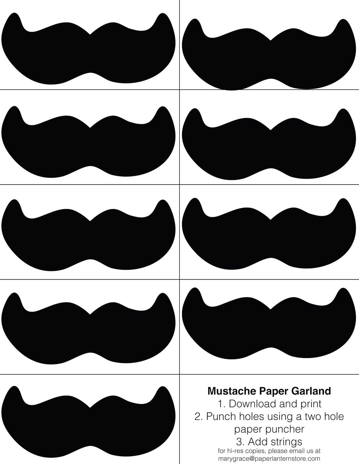 mustache template printable mustache template printable