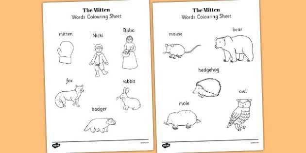 the mitten characters free printables the mitten characters free printables