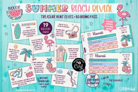 beach scavenger hunt printable