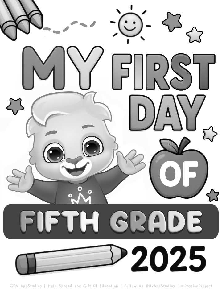 first day of 5th grade printable first day of 5th grade printable