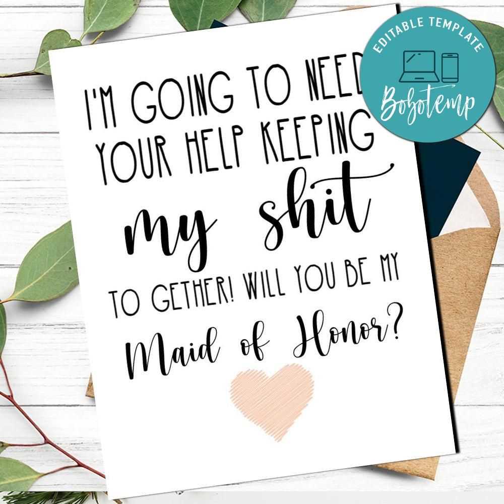 will you be my maid of honor printable will you be my maid of honor printable