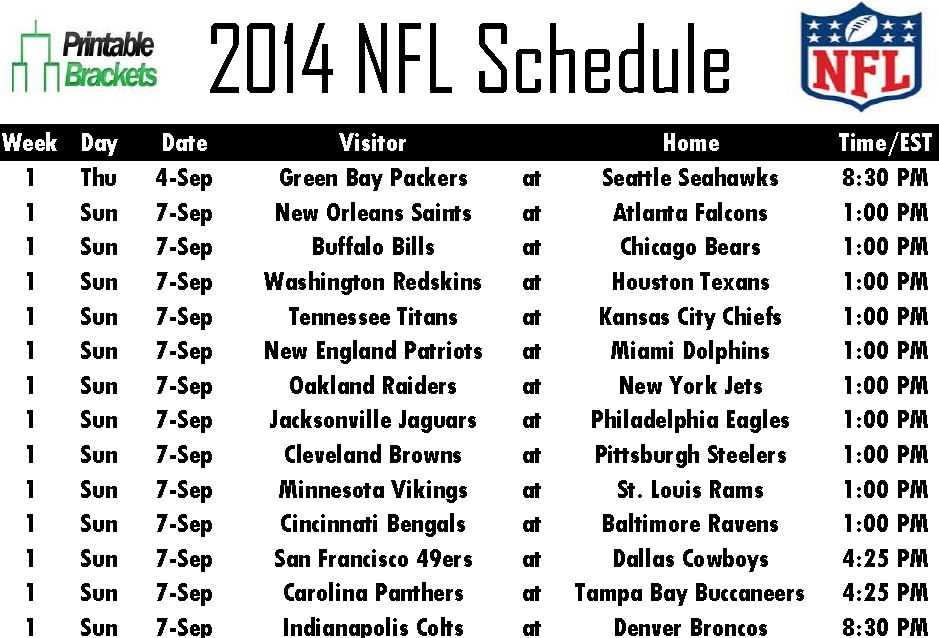 nfl schedule week 5 printable nfl schedule week 5 printable