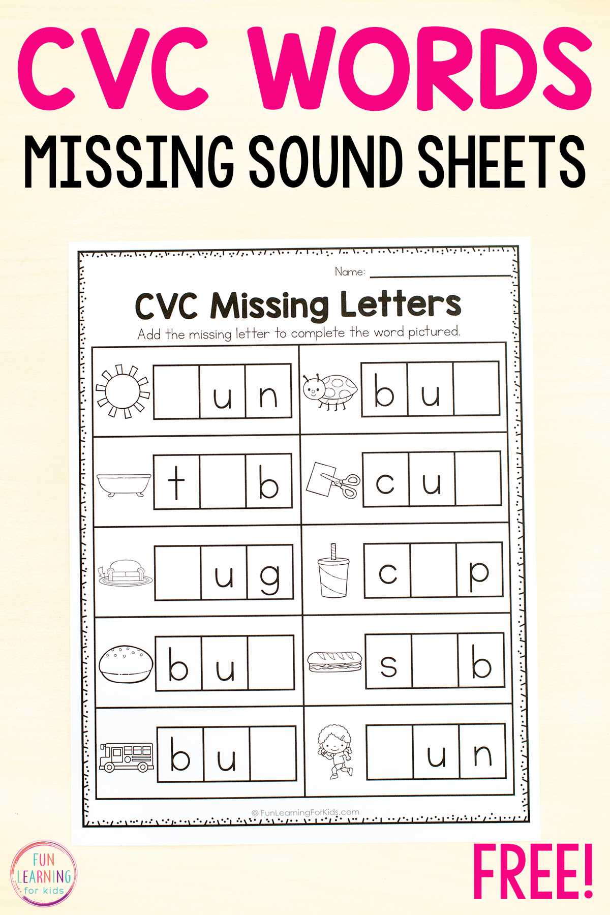 cvc word printables cvc word printables