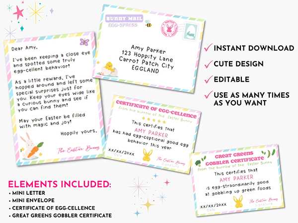 free printable letters from the easter bunny