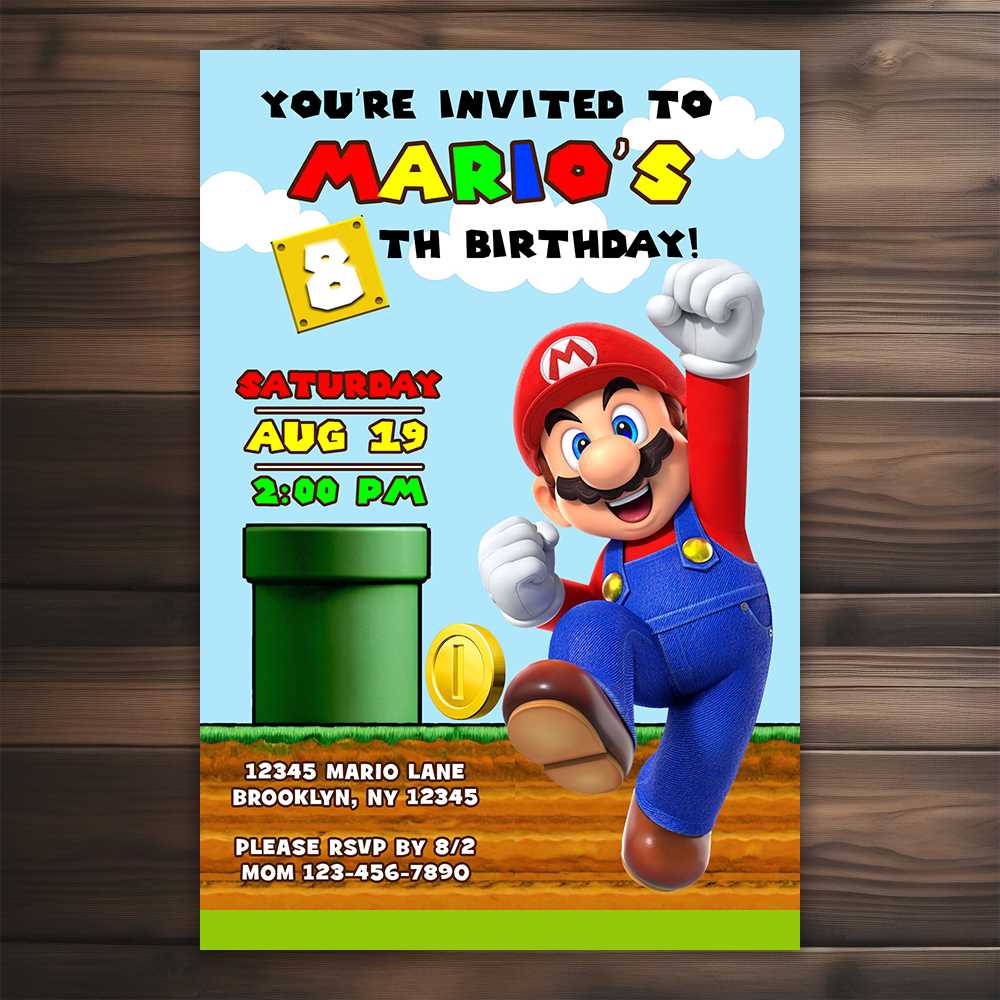 mario birthday invitations printable mario birthday invitations printable