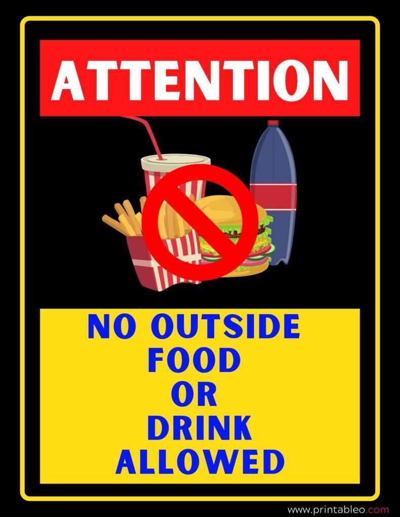 no food or drink signs printable