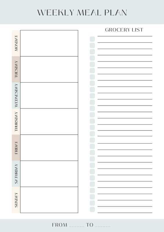 printable meal planner printable meal planner