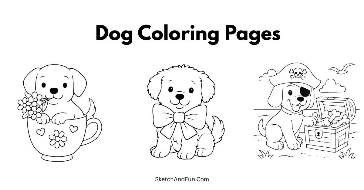 dog color pages printable