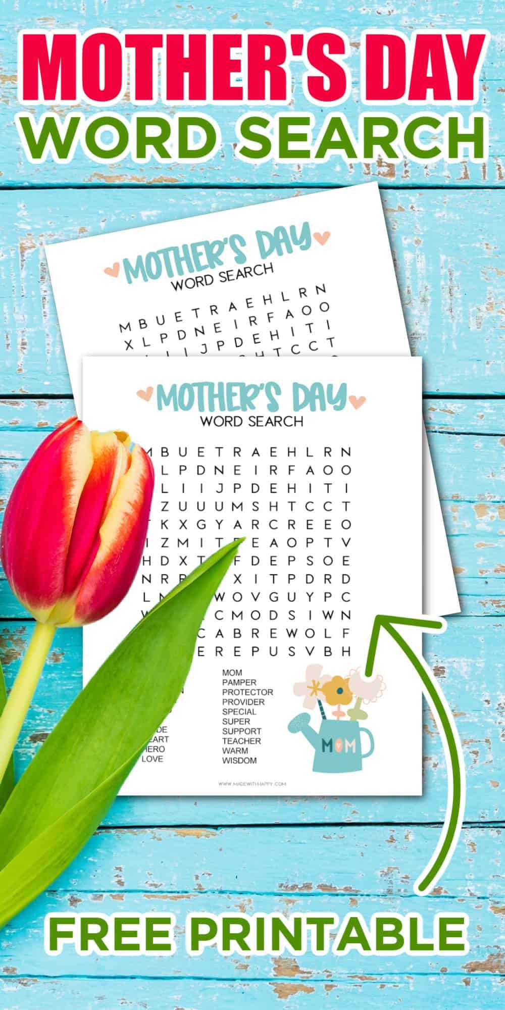 mothers day word search free printable