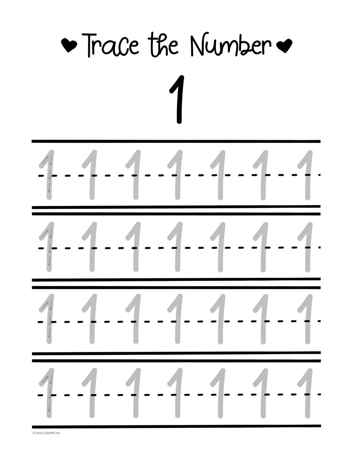 number one printable