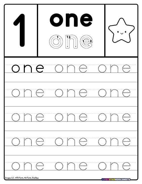 number one printable