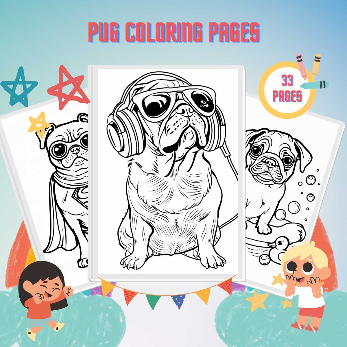 printable pug coloring pages