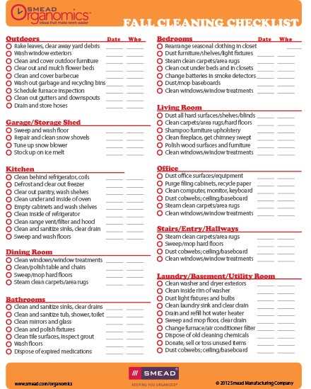 fall cleaning checklist printable fall cleaning checklist printable