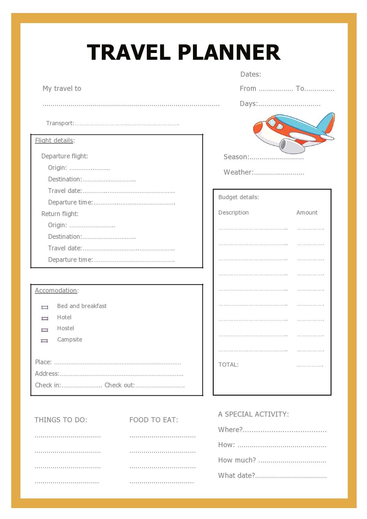 free printable vacation planner free printable vacation planner