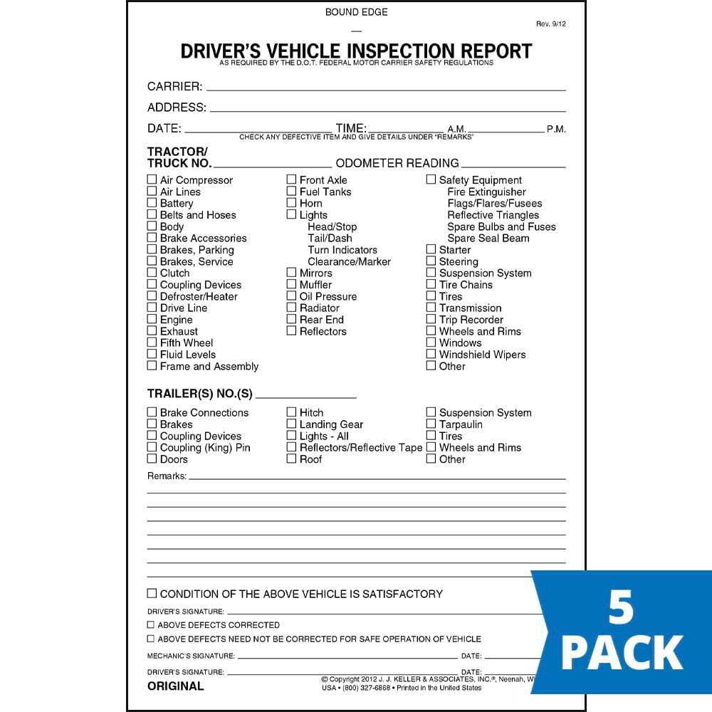 free printable driver vehicle inspection report form free printable driver vehicle inspection report form