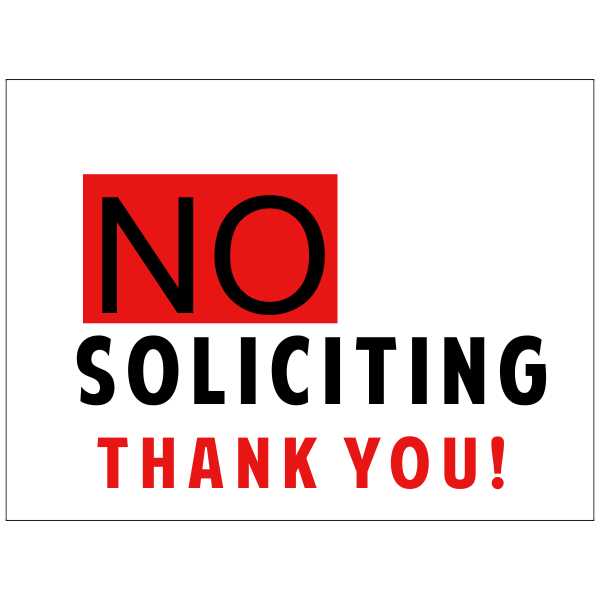no soliciting signs printable