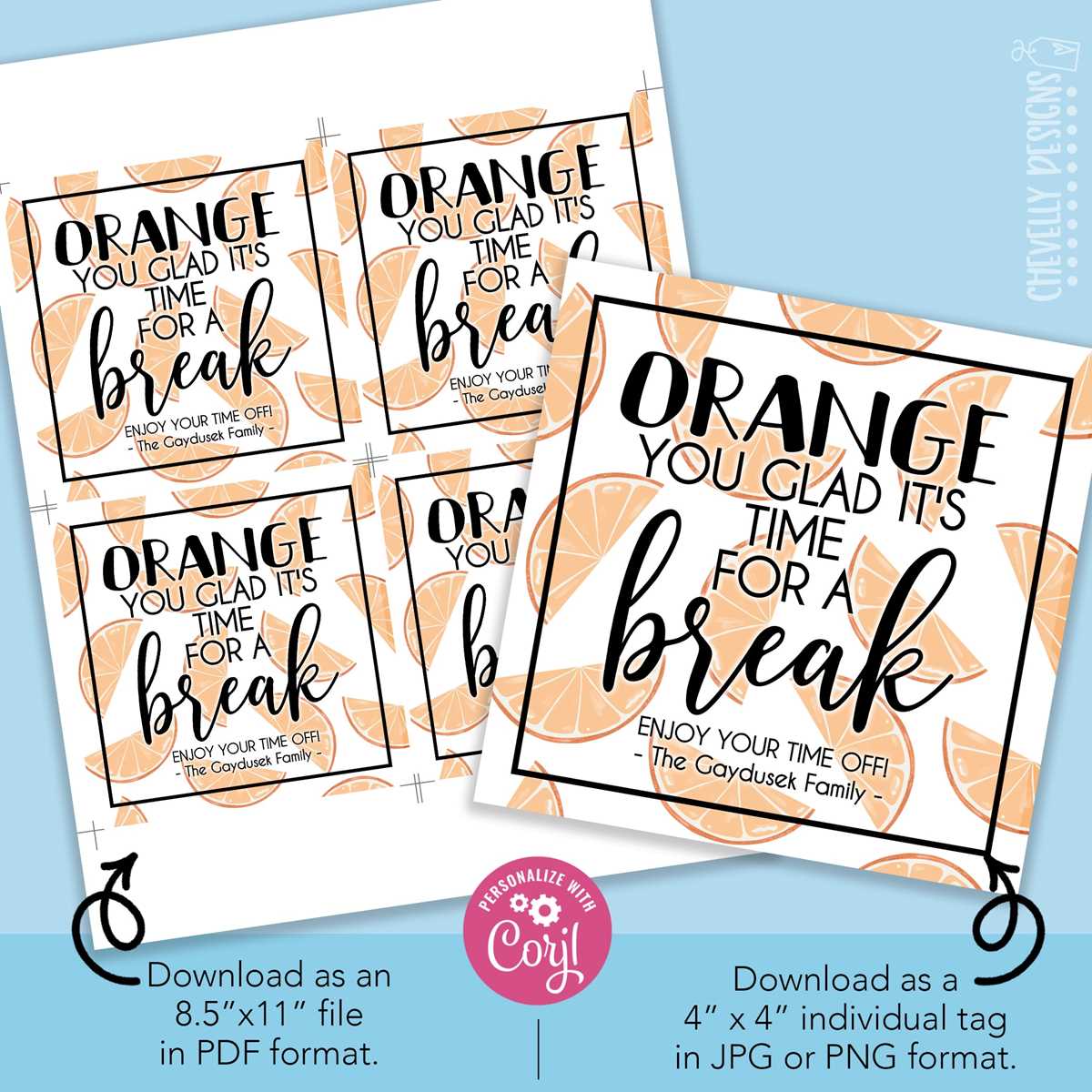 orange you glad its summer free printable
