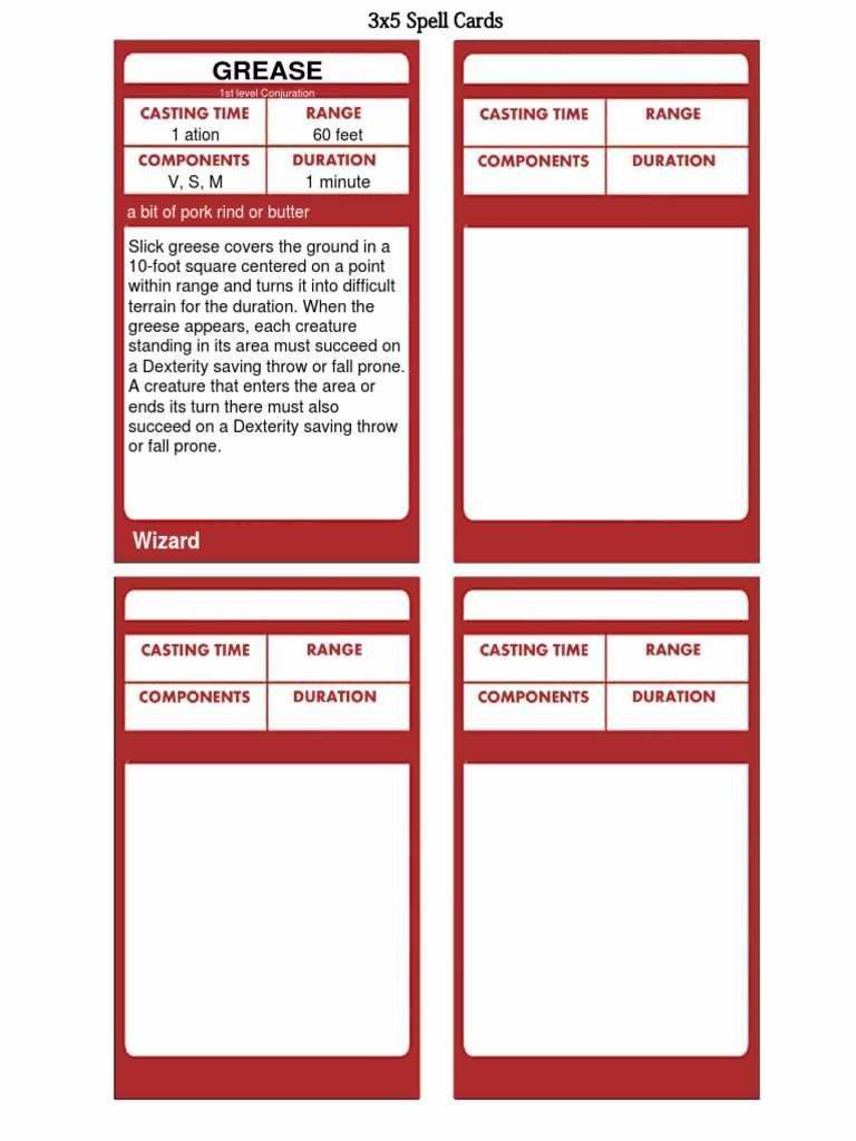 printable spell cards 5e printable spell cards 5e