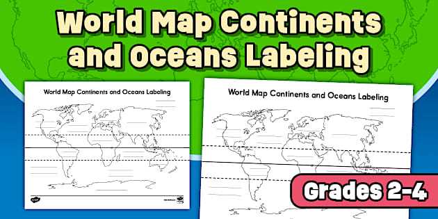 continents and oceans blank map printable
