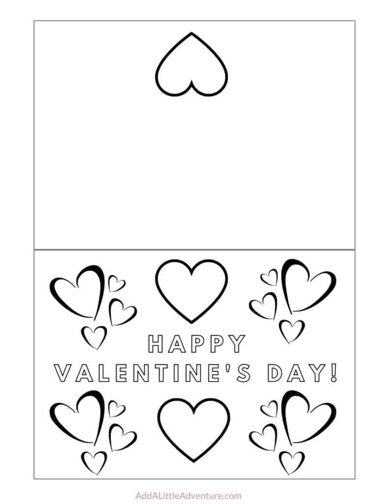 printable valentine cards to color