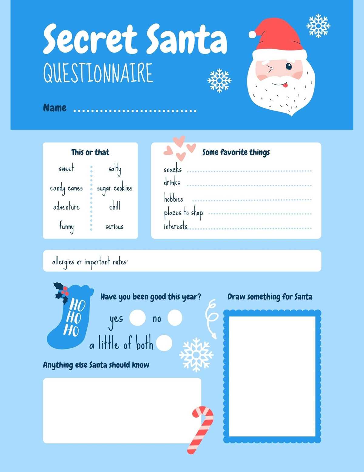 free printable secret santa forms