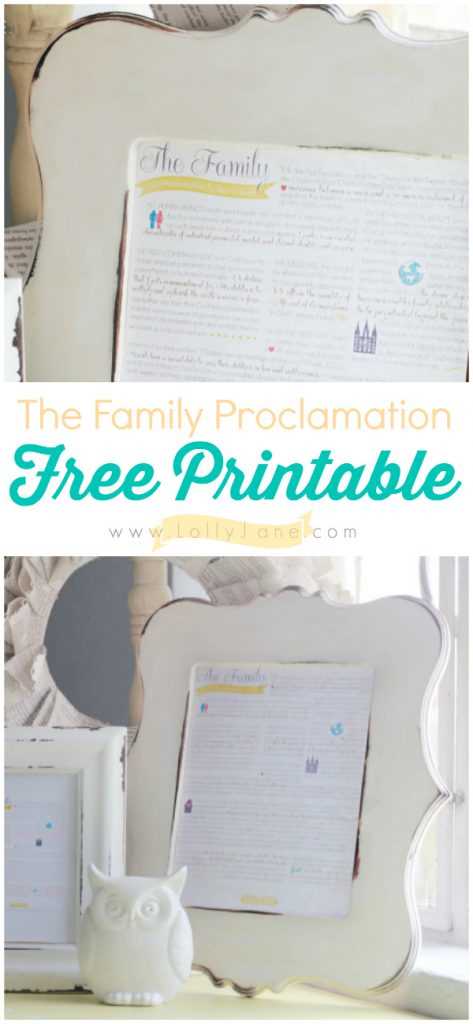 family proclamation printable family proclamation printable